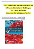 Test Bank for Olds&rsquo; Maternal-Newborn Nursing & Women&rsquo;s Health Across the Lifespan&comma; 11th Edition by Davidson&comma; London & Ladewig &ndash; Complete Chapter Coverage