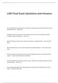 LDR Final Exam Questions and Answers