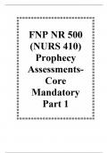 FNP NR 500 &lpar;NURS 410&rpar; Prophecy Assessments- Core Mandatory Part 1