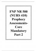 FNP NR 500 &lpar;NURS 410&rpar; Prophecy Assessments- Core Mandatory Part 2