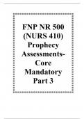 FNP NR 500 &lpar;NURS 410&rpar; Prophecy Assessments- Core Mandatory Part 3