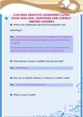 C100 WGU OBJECTIVE ASSESSMENT LATEST  EXAM 2025-2026 QUESTIONS AND CORRECT  VERIFIED ANSWERS
