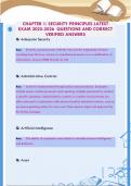 CHAPTER 1&colon; SECURITY PRINCIPLES LATEST  EXAM 2025-2026 QUESTIONS AND CORRECT  VERIFIED ANSWERS