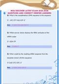 WGU BIOCHEM LATEST EXAM 2025-2026 QUESTIONS AND CORRECT VERIFIED ANSWERS