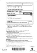 Edexcel A level pure mathematics Paper 1 June 2025