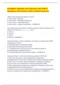 Firefighter Aptitude and Character Test &lpar;FACT&rpar; Questions And Answers 2025 &lpar;verified answers&rpar;