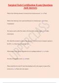 Surgical Tech Certification Exam Questions  And Answers