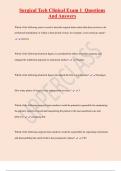 Surgical Tech Clinical Exam 1 Questions  And Answers