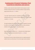 Fundamental of Surgical Technology Final  Exam Review Questions And Answers