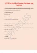 NCCT Surgical Tech Practice Questions And  Answers