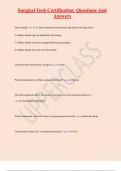 Surgical Tech Certification Questions And  Answers