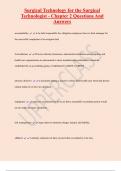 Surgical Technology for the Surgical  Technologist - Chapter 2 Questions And  Answers