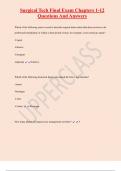 Surgical Tech Final Exam Chapters 1-12 Questions And Answers