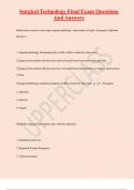 Surgical Technology Final Exam Questions  And Answers