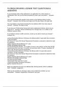 FLORIDA DRIVERS LICENSE TEST QUESTIONS & ANSWERS