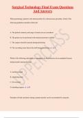 Surgical Technology Final Exam Questions  And Answers