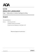 GCSE AQA June 2025 English Language Paper 1 Insert Sheet