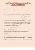 SURGICAL TECHNOLOGIST EXAM PACK WITH COMPLETE SOLUTIONS 