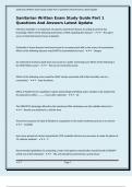 Sanitarian Written Exam Study Guide Part 1 Questions And Answers Latest Update