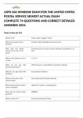 USPS SSA WINDOW EXAM FOR THE UNITED STATES POSTAL SERVICE NEWEST ACTUAL EXAM COMPLETE 74 QUESTIONS AND CORRECT DETAILED ANSWERS 2025&period; 