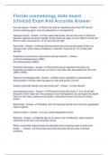 Cosmetology Florida State Board Clinical Exam Review With Verified Answers