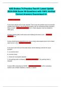 ASE Brakes T4 Practice Test &num;1 Latest Update 2025-2026 Exam 50 Questions with 100&percnt; Verified Correct Answers Guaranteed A&plus;