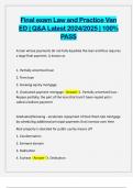 Final exam Law and Practice Van ED &vert; Q&A Latest 2024&sol;2025 &vert; 100&percnt; PASS