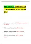 A&P LECTURE EXAM 2 EXAM QUESTIONS WITH ANSWERS 2025