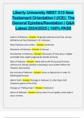 Liberty University NBST 515 New Testament Orientation I &lpar;ICE&rpar;&colon; The General Epistles&sol;Revelation &vert; Q&A Latest 2024&sol;2025 &vert; 100&percnt; PASS
