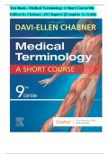 Test Bank - Medical Terminology A Short Course 9th Edition by Chabner&comma; All Chapters &vert;&vert;Complete A&plus; Guide