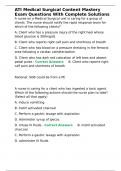 ATI Medical Surgical Content Mastery Exam Questions With Complete Solutions