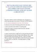 MENTAL HEALTH EXAM 1 NEWEST 2025  ACTUAL EXAM COMPLETE 100 QUESTIONS  AND CORRECT DETAILED ANSWERS  &lpar;VERIFIED ANSWERS&rpar; &vert;ALREADY GRADED  A&plus;&vert;&vert;BRAND NEW&excl;&excl;