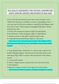 HESI HEALTH ASSESSMENT AND PHYSICAL EXAMINATION  LATEST VERSION UPDATED AND REVISED IN 2024-2025