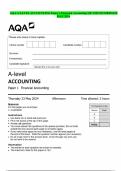AQA A-LEVEL ACCOUNTING Paper 1 Financial Accounting QP AND MS MERGED MAY 2024