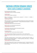 NCMA CPCM EXAM 2023 WITH 100&percnt; CORRECT ANSWERS