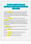 Amazon Freight Terms and Definitions &vert; Q&A Latest 2024&sol;2025 &vert; 100&percnt; PASS