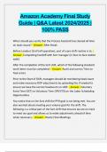 Amazon Academy Final Study Guide &vert; Q&A Latest 2024&sol;2025 &vert; 100&percnt; PASS