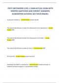 FDOT EARTHWORK LEVEL 1 EXAM ACTUAL EXAM WITH  VERIFIED QUESTIONS AND CORRECT ANSWERS&vert;  GUARANTEED SUCCESS&vert; ACE YOUR GRADES&period;