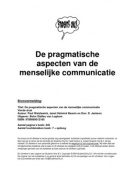 Samenvatting De pragmatische aspecten van de menselijke communicatie