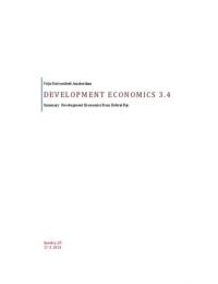 Summary Development Economics 3.4