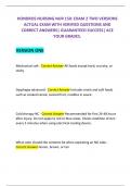 HONDROS NURSING NUR 150&colon; EXAM 2 TWO VERSIONS  ACTUAL EXAM WITH VERIFIED QUESTIONS AND  CORRECT ANSWERS&vert; GUARANTEED SUCCESS&vert; ACE  YOUR GRADES&period;