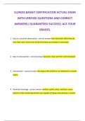 ILLINOIS BASSET CERTIFICATION ACTUAL EXAM  WITH VERIFIED QUESTIONS AND CORRECT  ANSWERS&vert; GUARANTEED SUCCESS&vert; ACE YOUR  GRADES&period;