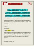 BUAL 2650 GUPTA EXAM 2 ACTUAL 2025&sol;2026 QUESTIONS AND 100&percnt; CORRECT ANSWERS
