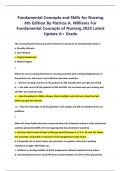 Fundamental Concepts and Skills for Nursing 6th Edition By Patricia A&period; Williams For Fundamental Concepts of Nursing 2025 Latest Update A&plus; Grade