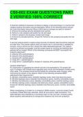 CS0-002 EXAM QUESTIONS PART 2 VERIFIED 100&percnt; CORRECT 