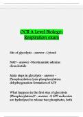 OCR A Level Biology- Respiration exam