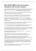 MLO SAFE NMLS safe test practice questions with correct answers