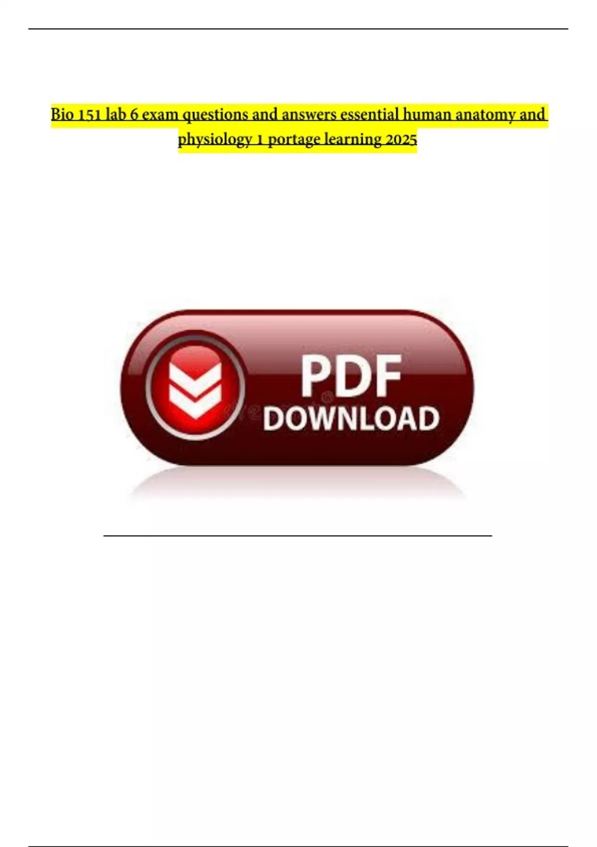 PORTAGE LEARNING BIOD 151 MODULE 1-7 EXAM ELABORATIONS|| BIOD 151 LAB 1 ...