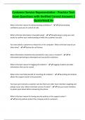 Customer Service Representative - Practice Test- Exam Questions with Verified Correct Answers &vert; Guaranteed A&plus;
