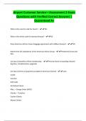 Airport Customer Service&mdash;Assessment 2-Exam Questions with Verified Correct Answers &vert; Guaranteed A&plus;